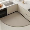 LDZDGD Tappeto da Cucina Angolare Curvo per Area a L, Tappeto Antifatica Imbottito a Forma di Ventaglio, Antiscivolo, Assorbente e Lavabile(Color 4,80 X 80CM)