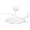 Zephir Ventilatore LED Con Pale A Scomparsa, Luce Bianca CCT 40W, 6 Velocità, Timer, Funzione Reverse E Notturna, 4 Pale Trasparenti, 40x49 Cm