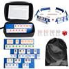 INQUIRLLY Mini Rummy Set gioco da tavolo per 2 - 6 giocatori, gioco da viaggio Rummy con 160 pietre e 6 supporti da gioco, gioco da viaggio per adulti e famiglia, include scatola e borsa per riporre i pezzi