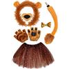 Iouyjiu Kit di cosplay di leone, vestito in costume, vestito per animali fantasiosi, dettagli di criniera realistica, morbidi, perfetti per eventi di cosplay, feste a tema, giochi di ruolo da palcos