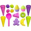 dowuiii 17 pezzi colorati sacchetti gelati con pale, sandbox, giocattoli per famiglia, attività all'aperto, vacanze estive, viaggi, feste di gioco in cantiere