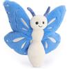 Apricot Lamb Peluche a forma di farfalla blu oceano per bambini, morbido e carino, per bambine e ragazzi, morbida farfalla blu, 19 cm
