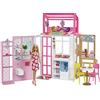 Barbie - Casa con bambola, a 2 piani e con 4 aree da gioco, completamente arredata, Giocattolo per Bambini 3+ Anni, HHY40