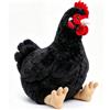 lilizzhoumax Peluche di pollo 10 pollice Carino giocattolo morbido Bambole Animali Bambini e Amici Regalo per la festa di compleanno coccoloso collezionare decorazione domestica - Nero