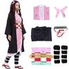 Alaiyaky Nezuko - Costume da cacciatore di demoni per cosplay, con cintura e orecchini, per adulti e bambini, per feste di Halloween e comic show (medio, Cosplay2)