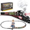 deAO Treno A Vapore Giocattolo, Treno Retrò Elettrico Con Vapore, Luce, Suoni, Ferrovia Elettrica Bambini, Treno Giocattolo Natale Treno Compleanno Regalo Per Bambini Da 3 4 5 6 +Anni (6 Vagoni)