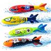 TK Gruppe Timo Klingler 4 torpedo per bambini e adulti, per piscina e piscina, giocattoli d'acqua per immersioni, anelli e bacchette per immersioni (4 torpedo)