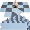 LittleTom 18 Pezzi Tappeto Gioco per Bambini in Piastrelle EVA 30x30 - Pavimento Morbido e Antiscivolo per Neonati - Superficie Puzzle Protettiva Ideale per la Cameretta dei Bimbi e Gioco a Terra