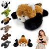 nnOuOnn Panda Rosso Peso Peluche Kuscheltier, morbido peluche per comfort e relax, morbido cuscino di peluche per adulti, compagno di coccole per ridurre l'ansia e supportare il sonno (30 cm)