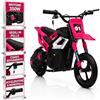 TOYSCAR Moto Elettrica per Bambini 24V 10Ah Thunder Pro Motore 350W, Minimoto Elettrica Moto Cross Elettrica, Pit Bike Elettrica, Ruote Gonfiabili 12 Freno a Disco, Sedile in Pelle, 5-10 Anni
