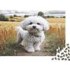 MNBVCXZLKJH Cane Bianco Riccio Puzzle 1000 Pezzi Carta per Adulti Sentiero in Campagna Puzzle per Adulti Relax Decorazione 38x26cm/1000pcs