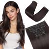 Elailite Extension Capelli Clip in Hair Extensions Marrone Scuro, 6 Fasce Separate Colorate Lisce 60cm Capelli Finti Sintetici Set da 6pcs 140g