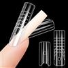 Kiiwah 240 Pezzi Dual Form Sandwich, Nail Form Riutilizzabile Top & Bottom Design Formine Doppie Unghie per Polygel Nails Extension Salone DIY (Quadrata Lungo)