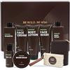 BODY & EARTH Set regalo da uomo in legno di sandalo, set da 10 pezzi con olio per barba, balsamo e porta biglietti da visita e altro