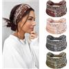 Loiluliy Fascia Capelli Donna 4 Pezzi - Elastico Fasce per Capelli Donna Traspirante per Yoga, Ufficio Boho Chic Large Headband Accessori Capelli donna