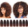 hair beauty Marley Bob Kinky Curly - extension per trecce a crochet capelli dall' aspetto naturale -Kanekalon 180 ciocche 360 grammi divisi in 9 pezzi + 3 accessori in omaggio (T30, 30cm 12)