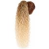Ser Mulher Coda Capelli Extension Riccia, Lunga: 70 cm - Peso: 146 g con Coulisse Regolabile - Coda Finta Capelli, Voluminosa in Termofibra Naturale, Facile da Applicare, JACY, (Blonde Degradee, 90 cm)