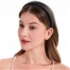 ZLYC Fasce per capelli in seta di gelso, da donna, senza denti, anti-mal di testa, antiscivolo, per la cura della pelle, trucco, uso quotidiano, nero tinta unita