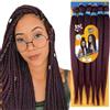 Ser Mulher Capelli SUPER JUMBO PREMIUM Braid per Treccine Africane PESO: 522g, LUNGHE: 65cm Pre-Stretched - Hair Braiding Extension, Anellini per Styling COMPRESI, (Burgundy, 65 cm)