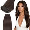 Elailite Extension Matassa Capelli Veri Tessitura Marrone Scuro 100g Virgin Human Hair Bundle Capelli Lisci Brasiliani Fascia Unica 50cm #2
