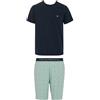 Emporio Armani Pigiama Corto Uomo Fantasia Classica Mix Blu S, Blu, S