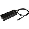 StarTech Hub USB 7 Porte in Metallo Nero USB-A 3x USB-C 1x USB-C