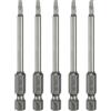 QUARKZMAN 5Pcs T10 Testa Torx Bit Cacciavite 1/4 Alesaggio Esagonale 3 (75mm) Lungo Magnetico Senza Foro Punta Antimanomissione Stella A 6 Punte Bit Per Trapano Acciaio S2 Cacciaviti.