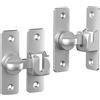 XSDSLS 4 chiavistelli per porte scorrevoli in lega di alluminio, serratura per cancello, serratura per cancello, ferramenta per porte, finestre per vino, bagno, garage, giardino (Argento)