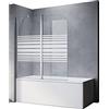 SONNI Parete Vasca da Bagno Doccia in Smerigliato,Parete Sopravasca 5mm Vetro Trasparente Temperato con Barra Stabilizzatrice 120x140cm