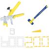 YIHONSHINE Set livellamento piastrelle 1.5mm 1/16", 600 distanziatori + 200 cunei riutilizzabili con pinza - Kit professionale per posa di piastrelle in ceramica e pietra (600+200+pinza, 1.5mm)