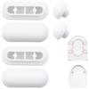 ZJCANGLIU 6 Pezzi Paracolpi WC,Paracolpi Sedile WC,Tavoletta WC,Paracolpi Tavoletta WC,Ricambi Copriwater,per Case,Hotel,Ospedali,Scuole,4 Buffer ad Anello+2 Buffer per Coperchio(Bianco)