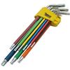 SabreCut 9 pezzi SCTX009S Set di chiavi Torx extra lunghe con impugnatura morbida con codifica a colori - Taglie T10-T50