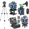 Mulcort Multifunctional 4D 16 Lines Laser Level 3° Self-leveling Machine USB Rechargeable Lithium Battery Leveling Tool with 1.2M 3-Heights Adjustable Alloy Extension Bar Tripod Stand