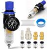 Keltorio Riduttore di pressione ad aria compressa, separatore ad aria compressa da 1/4, riduttore di pressione, separatore acqua ad aria compressa, filtro dell'aria con attacco rapido per filtro compressore