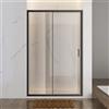 SONNI Box doccia con porta scorrevole nero opaco + vetro grigio, varie dimensioni 100/110/120 cm, porta doccia in vetro temperato colorato 120x185 cm