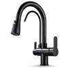 Ari Nordic - Rubinetto da cucina a 3 vie, con collegamento filtro dell'acqua, doccetta estraibile, girevole a 360°, vie d'acqua separate, 2 tipi di getto, cartuccia in ceramica, nero opaco