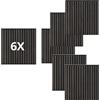 Generico Set 6 pannelli effetto dogato rivestimento parete soffitto polimero plastico interno esterno 60x60 cm incastro laterale tagliabili rigidi decorativi nero scuro pvc quadrato piastrella