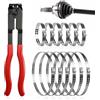 HFDONGL Set di 12 fascette stringitubo con pinza stringitubo in acciaio inox, fascette stringitubo regolabile, per la maggior parte delle auto