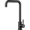ASONINE Rubinetto Lavello Cucina,Miscelatore Cucina Girevole a 360°,Rubinetto Cucina In Acciaioinossidabile 304,Forma di L Monocomando Rubinetto Miscelatore Monocomando Cucina (G3/8 Pollici)-Schwarz