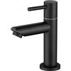 CECIPA Rubinetto Acqua Fredda Nero Con Gorgogliatore Di Ricambio, Rubinetto Lavabo Con Altezza Bocca 93,4 Mm Per Wc Ospiti, Bagno