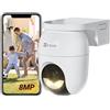 EZVIZ CB8 Lite 4K Telecamera WiFi Esterno Senza Fili a Batteria, PTZ 360°, Modalità AOV, Rilevamento AI Persone/Veicoli, Visione Notturna a Colori & Difesa Attiva, WiFi 6