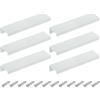 QUARKZMAN Maniglia A Scomparsa Per Bordo Armadio, 6pz 120mm / 4.72 Montaggio Posteriore In Lega Di Alluminio Maniglie Nascoste Per Cassetti E Antine Cucina Casa, Bianco