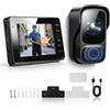 VeftBltrem Campanello wireless con fotocamera, impermeabile IP65 per esterni, schermo HD 1080P da 4,3 pollici, videocitofono wireless 2,4G, audio bidirezionale, visione notturna, resistente alle intemperie