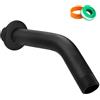 CHSEROK 15cm Braccio Doccia a Parete, Tubo Soffione Doccia, Acciaio Inossidabile Asta Doccia, con Cinghia Della Valvola e Base Decorativa per Soffione Pioggia Fissa e Retrattile
