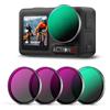 Walking Way WalkingWay Set di Filtri Snap-On per Action 5 Pro / 4, Kit da 4 con 1/4 Black Mist, ND8, ND16, ND32, Accessori per Action Cam