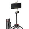 TIANHENGMart Treppiede per selfie in lega di alluminio con luci di riempimento, maniglia portatile per zoom con telecomando BT, doppio supporto per slitta fredda per vlogging e live streaming, estensibile da 11 cm