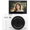 ASHATA Fotocamera Digitale, 5K 75MP 18x Zoom WiFi 19 Filtri Selfie Fotocamera Viaggio con 3 in 180 Gradi Flip Screen 32 GB Scheda di memoria Macro Obiettivo angolare Wide LED Luce per Adolescenti