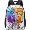 Generic Zaino da 43 cm SIX 67 SEVEN blu metallizzato, zaino retrò anni '80 cromato per la scuola per ragazzi ragazzi bambini grande zaino, 35, L, Minimalista