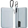 VULKIT Custodia con cerniera, 1 confezione con moschettone e gancio a S, blocco RFID, tessuto Oxford impermeabile, portafoglio con zip per contanti e carte di credito da viaggio, Grigio, Minimalista