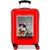 Disney Topolino e Minnie Viaggia per il Mondo London Valigia Cabina Rossa 38x55x20 cm ABS Rigido Chiusura a combinazione laterale 34L 2 kg 4 doppie ruote bagaglio a mano